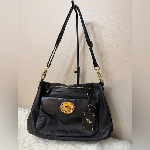 Emma Fox Black Shoulder /Crossbody Bag with Gold Details - Picture 13 of 13
